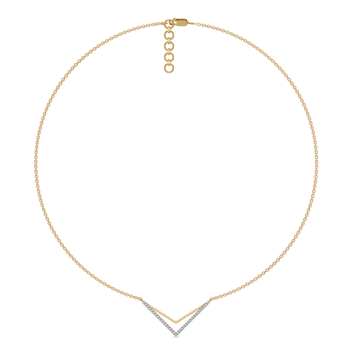 Edgy Dazzle - 18kt Gold Vermeil Lab Grown Diamond Necklace