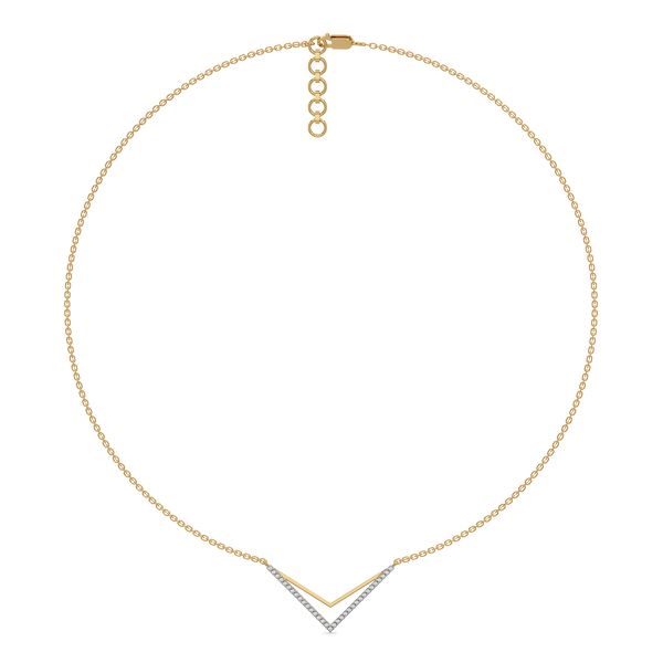 Edgy Dazzle 18kt Gold Vermeil Lab Grown Diamond Necklace Online - Lukson 