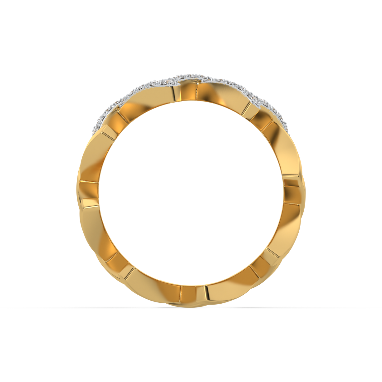 Edgy Dazzle Cocktail Ring-18kt Gold Vermeil Lab Grown Diamond Ring