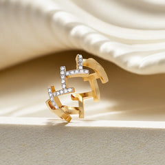 Edgy Dazzle - Lab Diamond Cocktail Ring