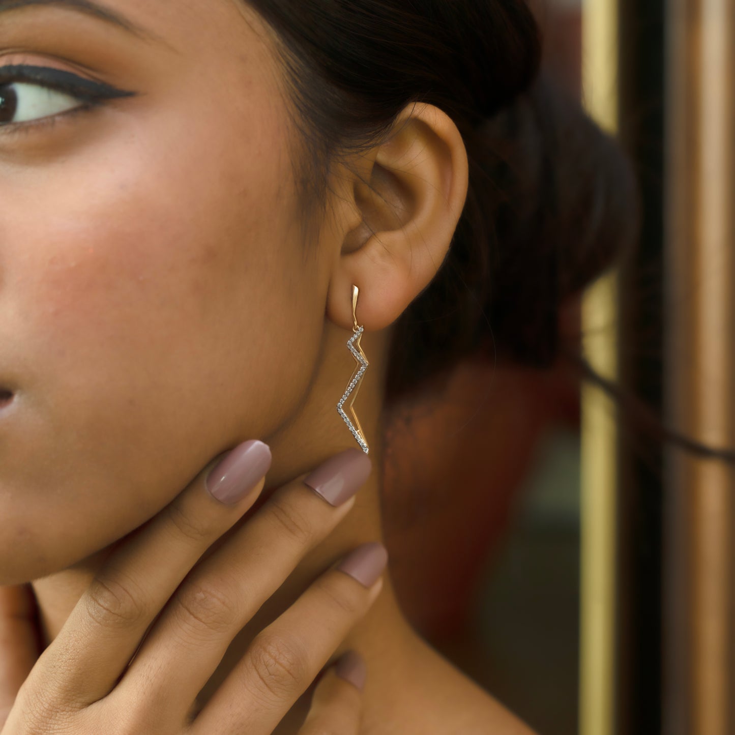 Edgy Dazzle Drops - 18kt Gold Vermeil Lab Grown Diamond Earrings