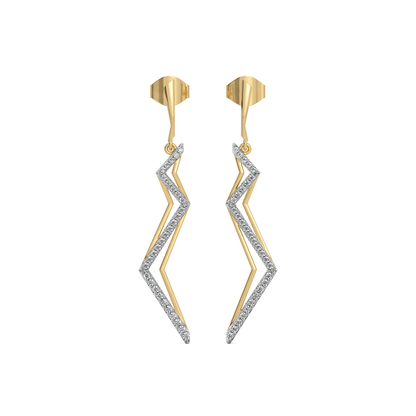 Edgy Dazzle Drops - 18kt Gold Vermeil Lab Grown Diamond Earrings