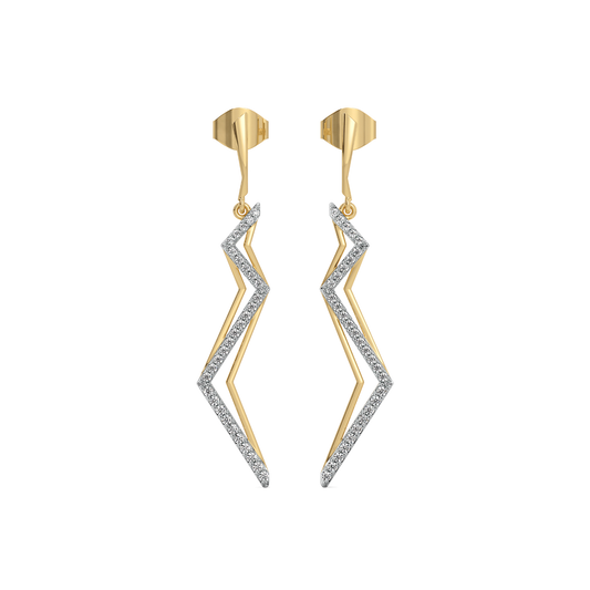 Edgy Dazzle Drops - 18kt Gold Vermeil Lab Grown Diamond Earrings