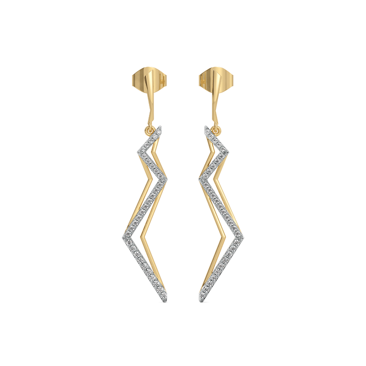 Edgy Dazzle Drops - 18kt Gold Vermeil Lab Grown Diamond Earrings