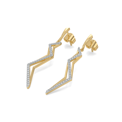 Edgy Dazzle Drops - 18kt Gold Vermeil Lab Grown Diamond Earrings