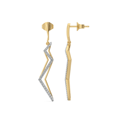 Edgy Dazzle Drops - 18kt Gold Vermeil Lab Grown Diamond Earrings