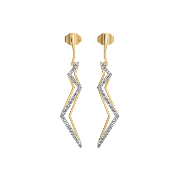 Edgy Dazzle Drops Lab Grown Diamond Earrings - Lukson