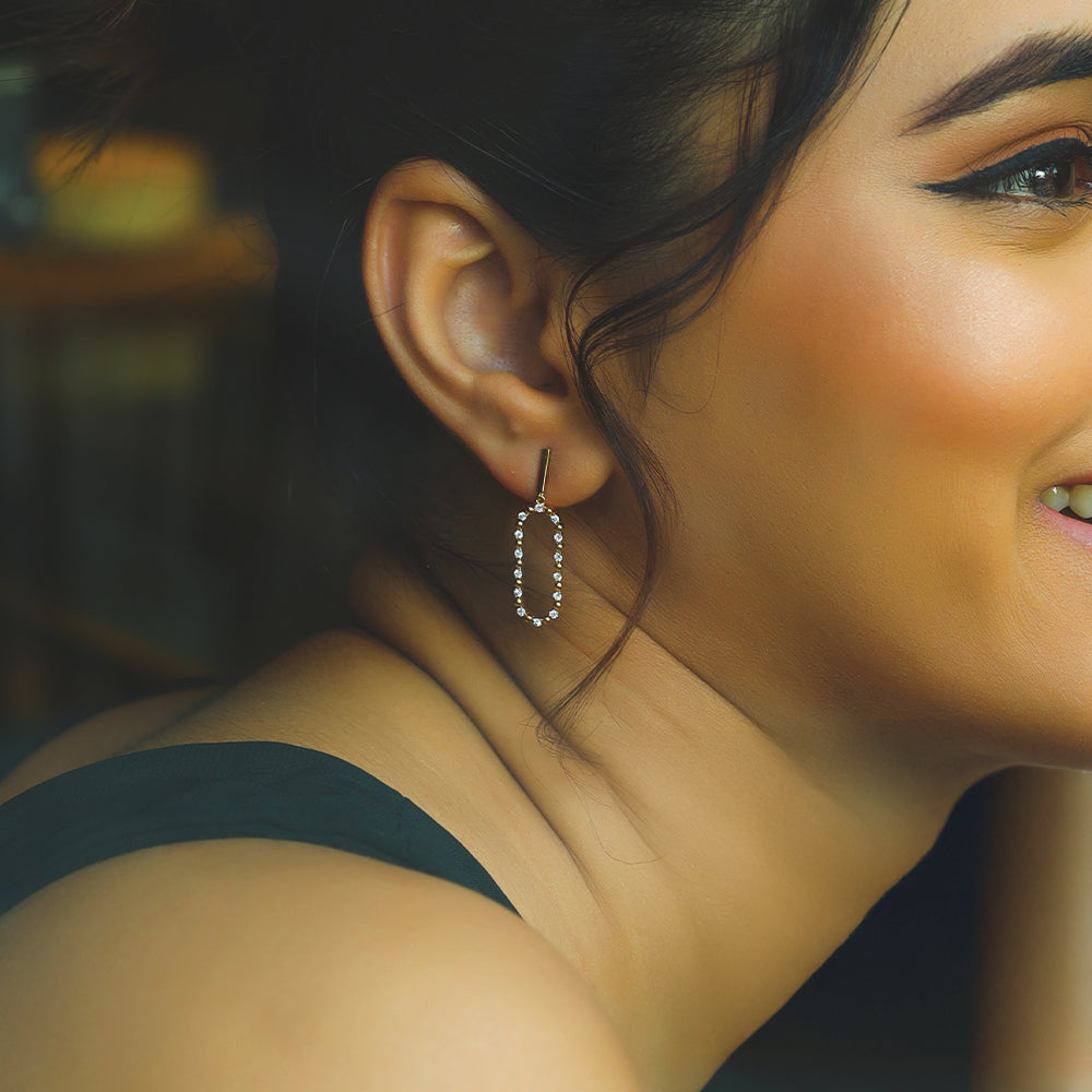 Elegant Drops - 18kt Gold Vermeil Lab Grown Diamond Earrings