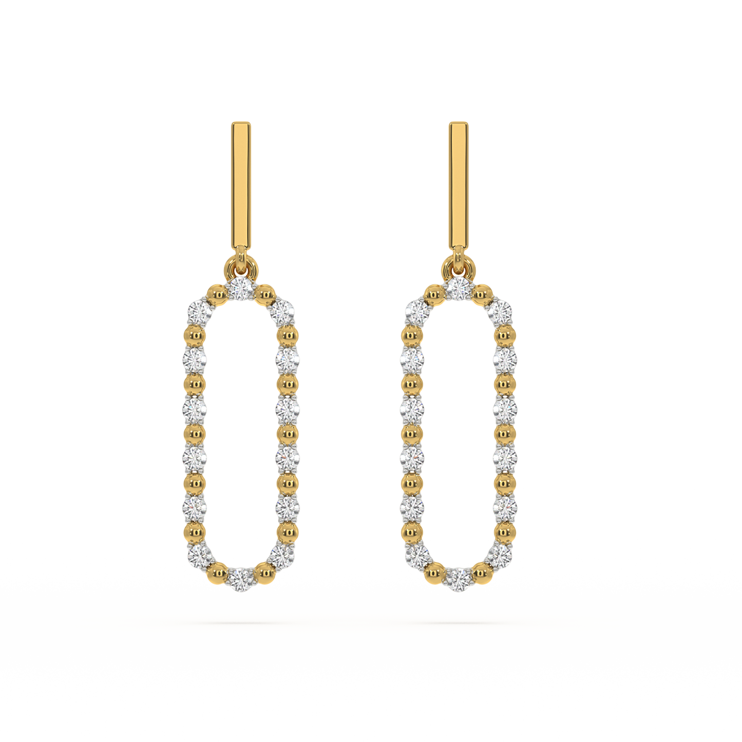 Elegant Drops - 18kt Gold Vermeil Lab Grown Diamond Earrings