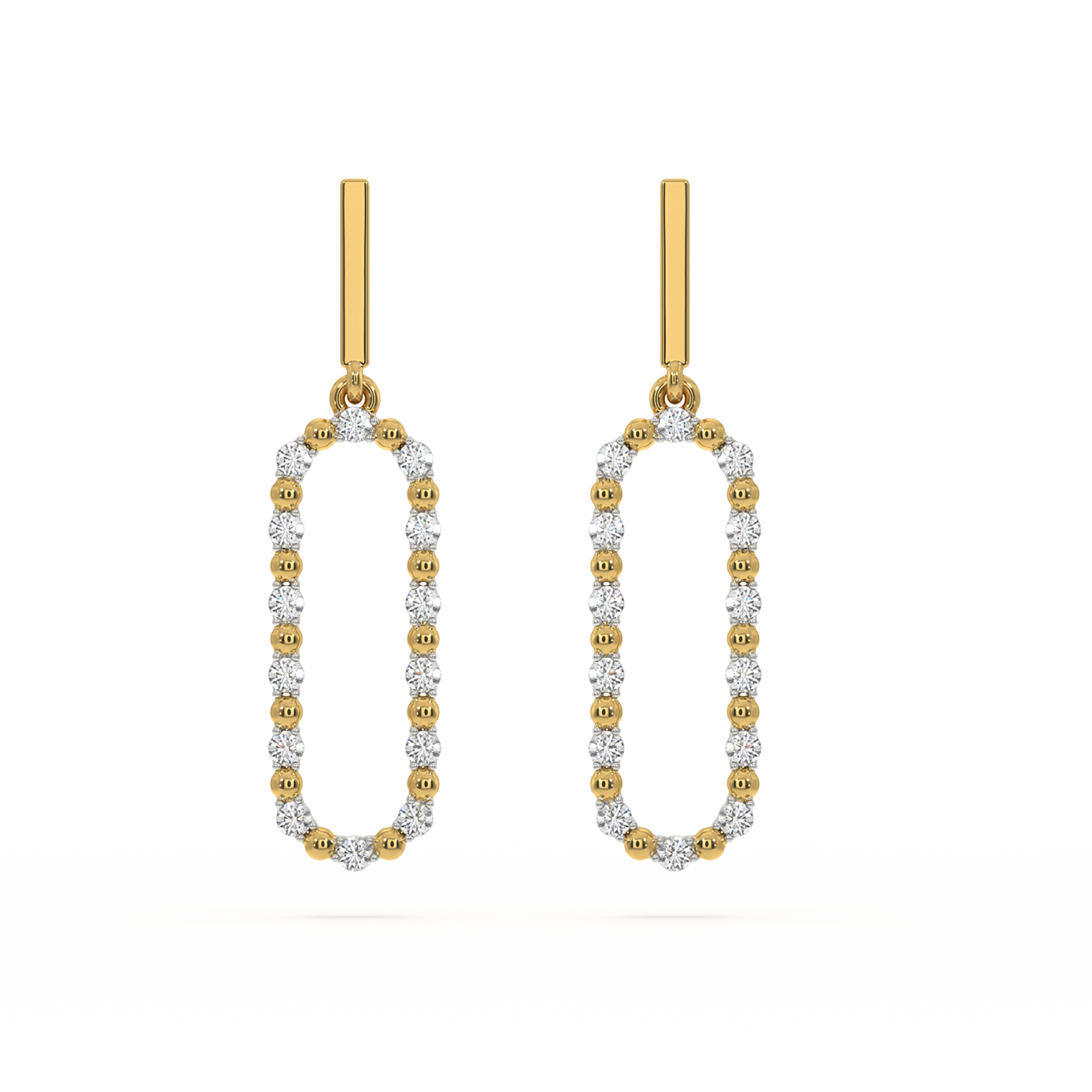 Elegant Drops - 18kt Gold Vermeil Lab Grown Diamond Earrings