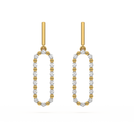 Elegant Drops - 18kt Gold Vermeil Lab Grown Diamond Earrings