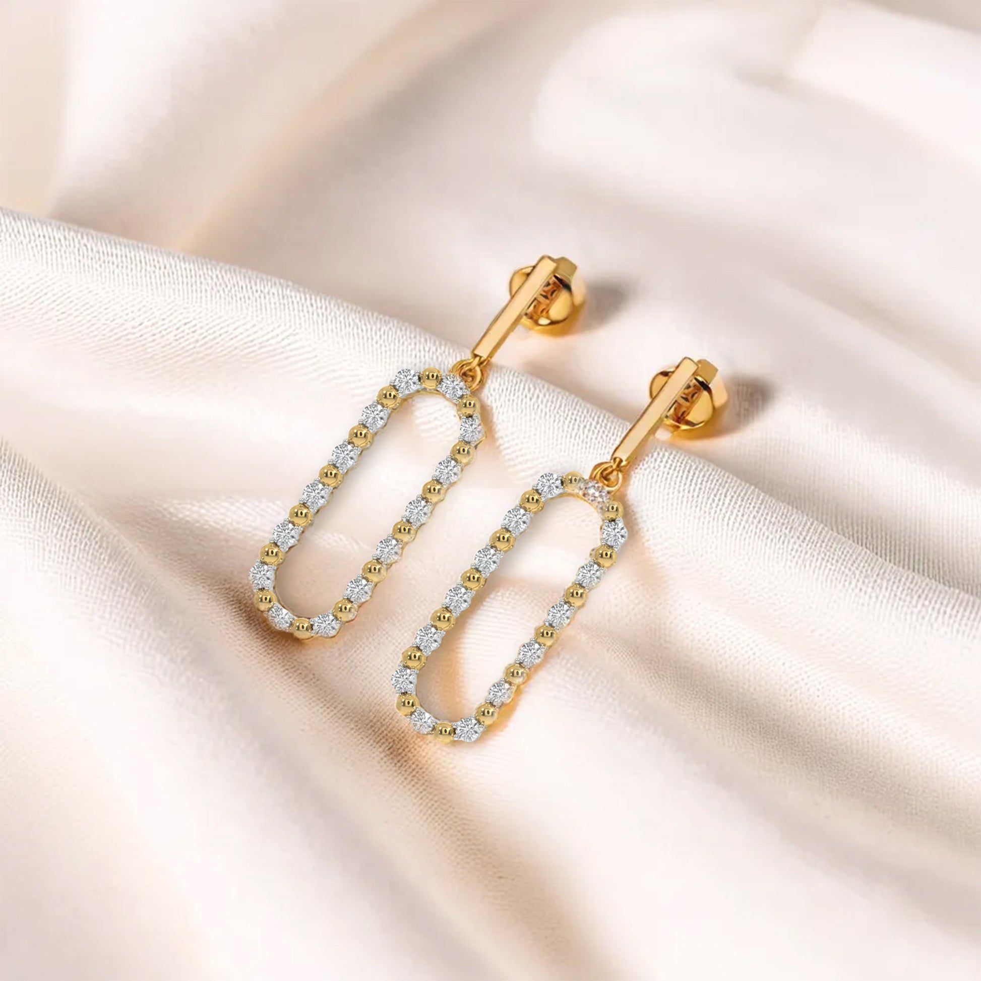 Elegant Drops - 18kt Gold Vermeil Lab Grown Diamond Earrings