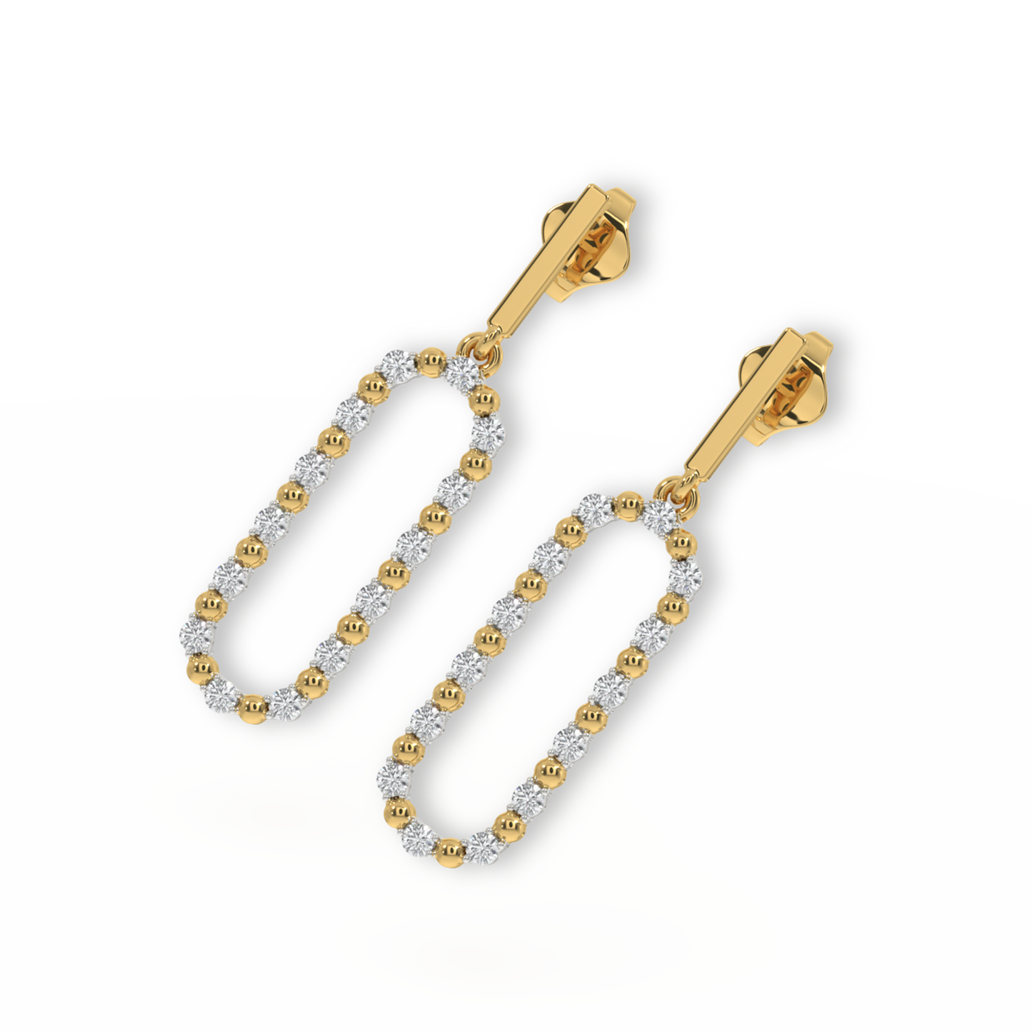Elegant Drops - 18kt Gold Vermeil Lab Grown Diamond Earrings