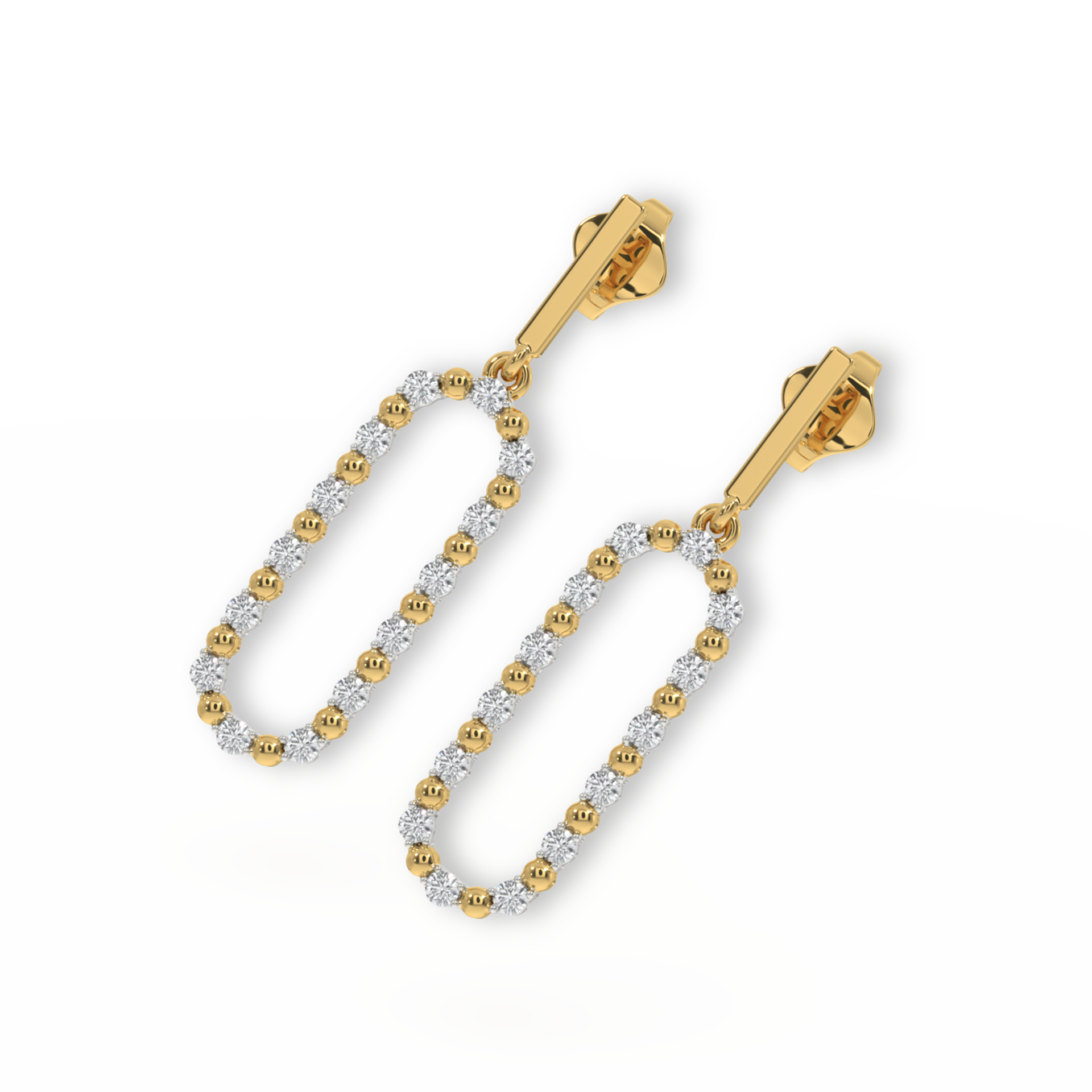 Elegant Drops - 18kt Gold Vermeil Lab Grown Diamond Earrings