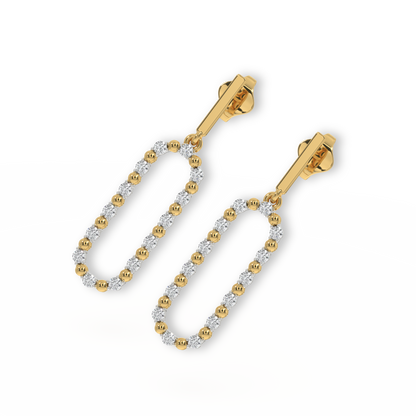 Elegant Drops - 18kt Gold Vermeil Lab Grown Diamond Earrings