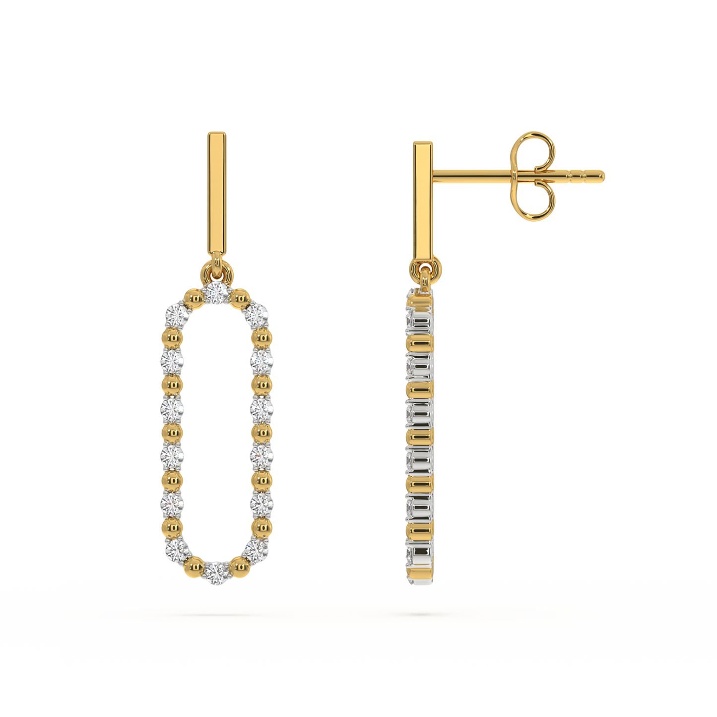 Elegant Drops - 18kt Gold Vermeil Lab Grown Diamond Earrings