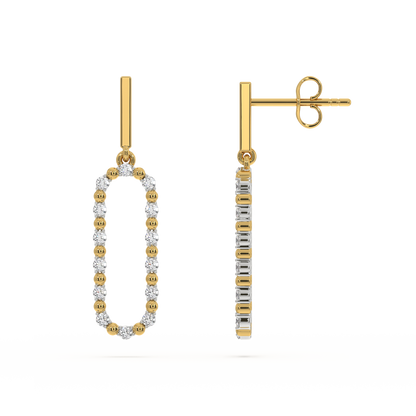 Elegant Drops - 18kt Gold Vermeil Lab Grown Diamond Earrings