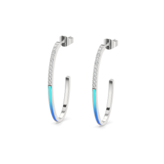 Blue Haze - Lab Diamond Hoop Earrings