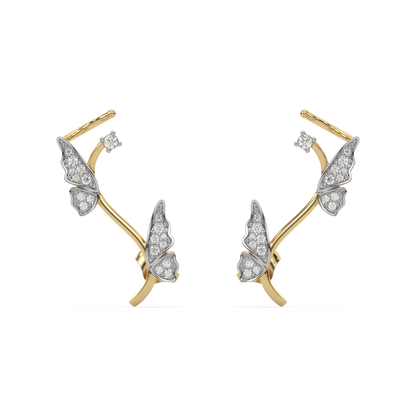 Enchanted Butterfly Cuffs - 18kt Gold Vermeil Lab Grown Diamond Earrings
