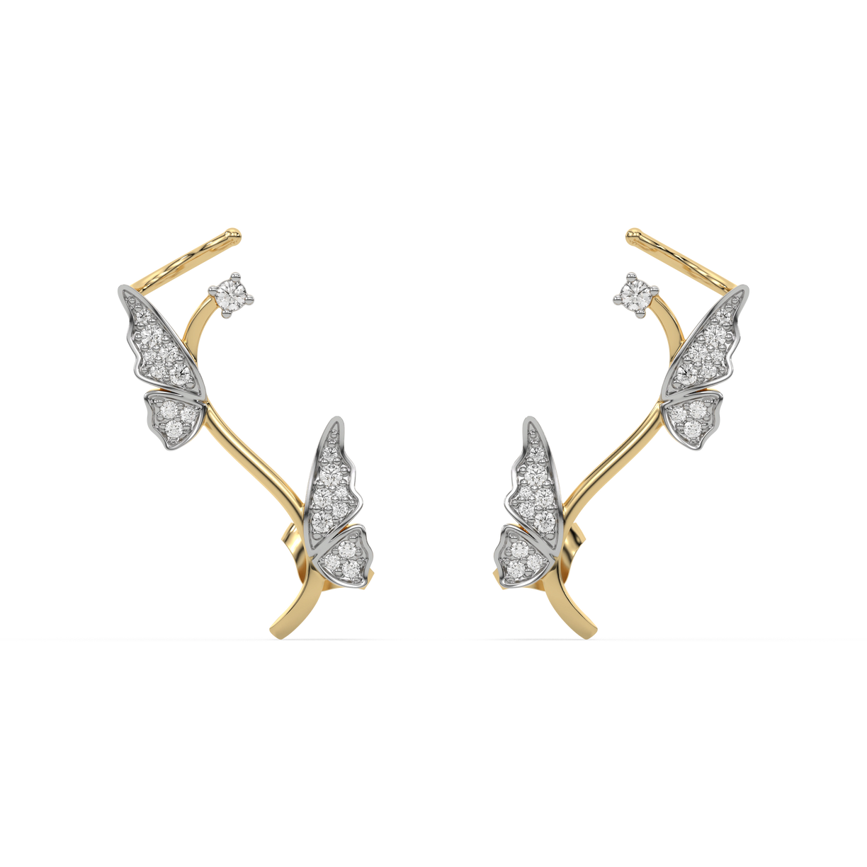 Enchanted Butterfly - Lab Diamond Cuff Earrings