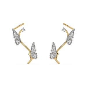 Enchanted Butterfly - Lab Diamond Cuff Earrings