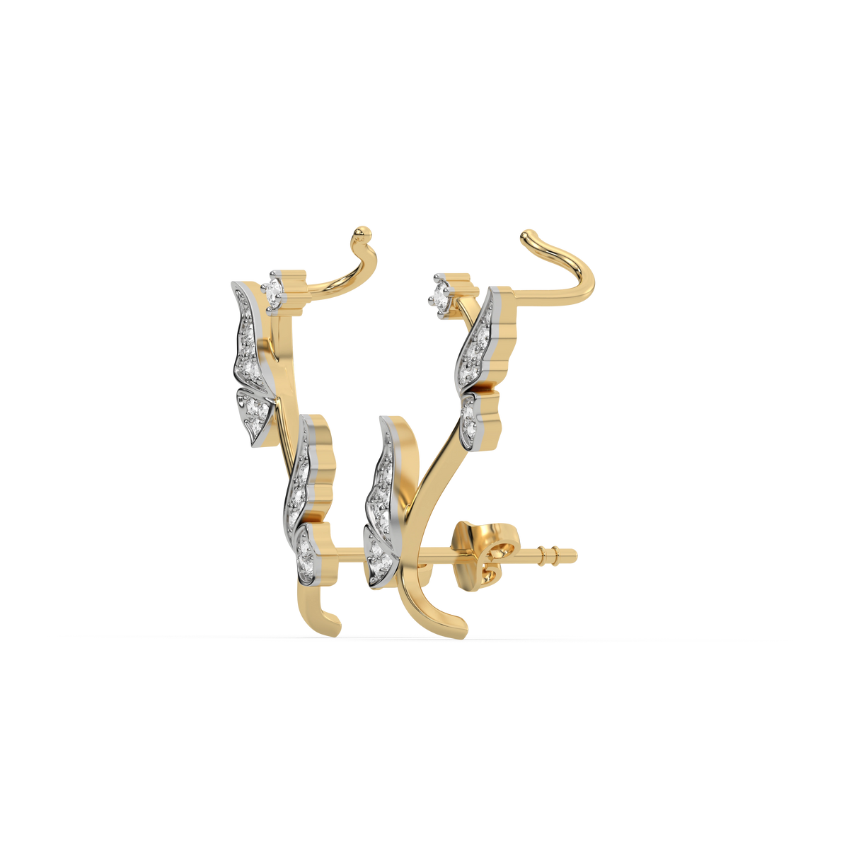 Enchanted Butterfly - Lab Diamond Cuff Earrings