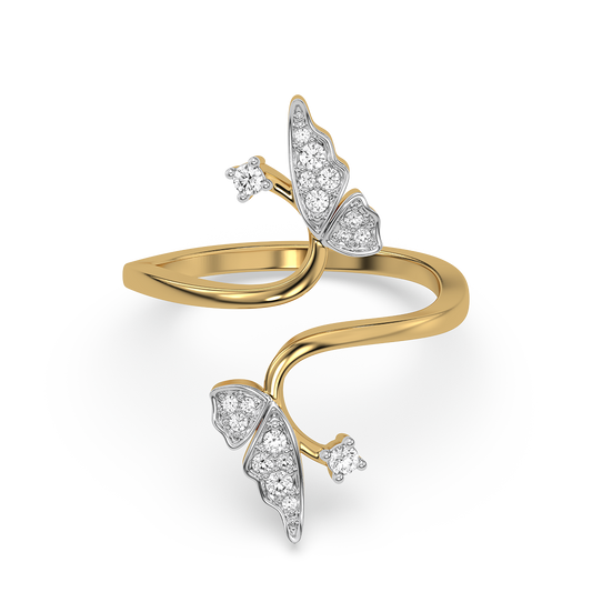 Enchanted Butterfly Open Top Ring-18kt Gold Vermeil Lab Grown Diamond Ring