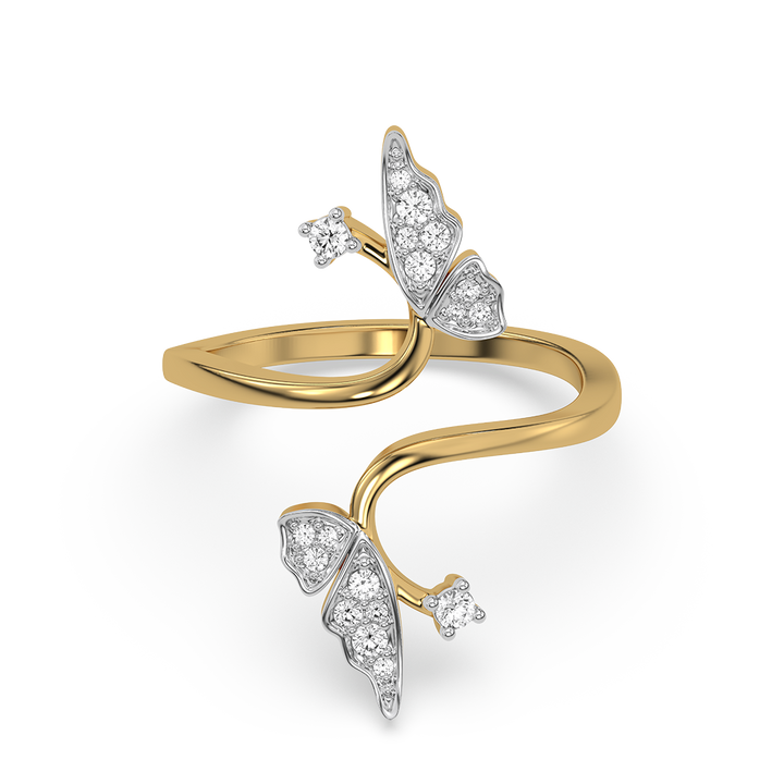 Enchanted Butterfly Open Top Ring-18kt Gold Vermeil Lab Grown Diamond Ring