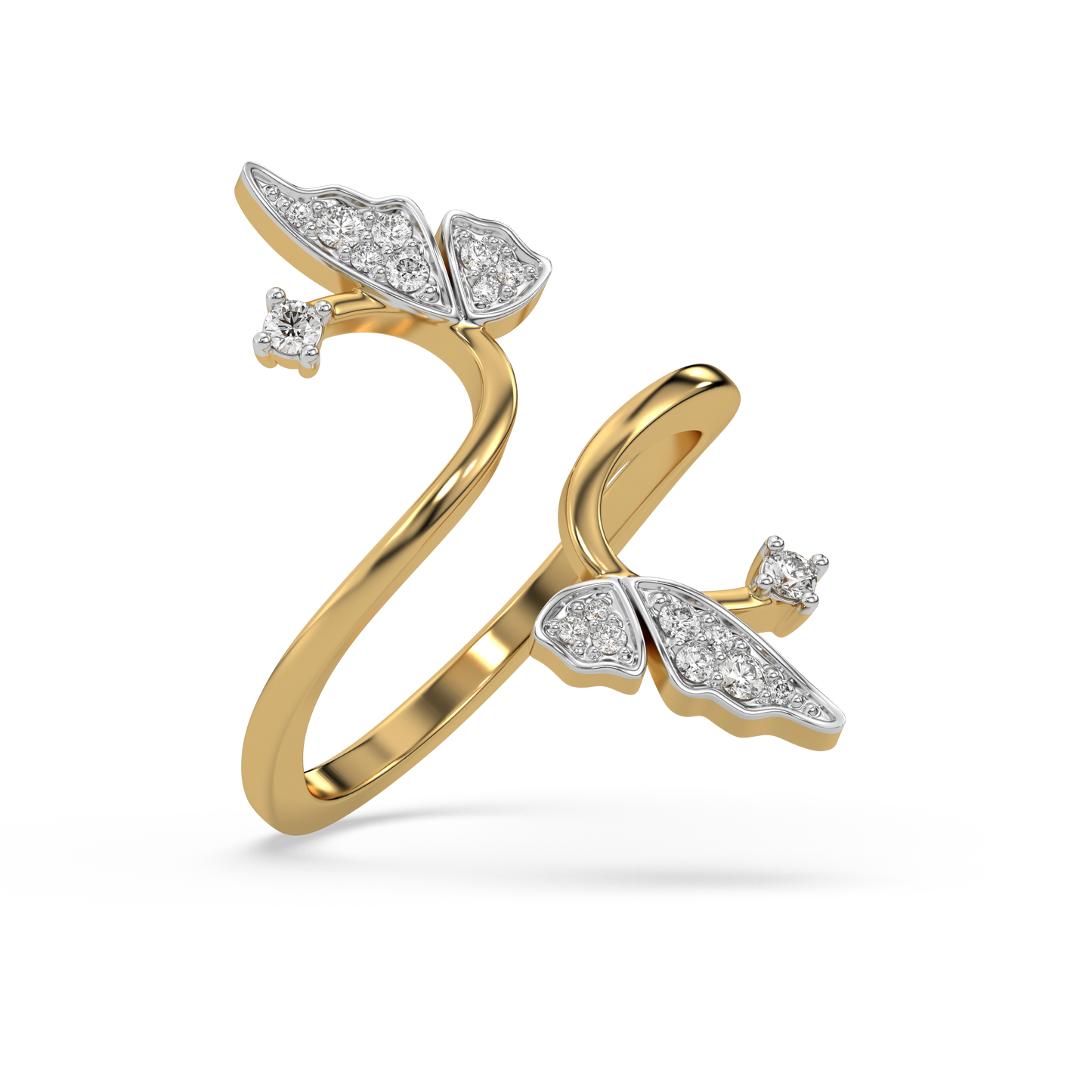 Enchanted Butterfly Open Top Ring-18kt Gold Vermeil Lab Grown Diamond Ring