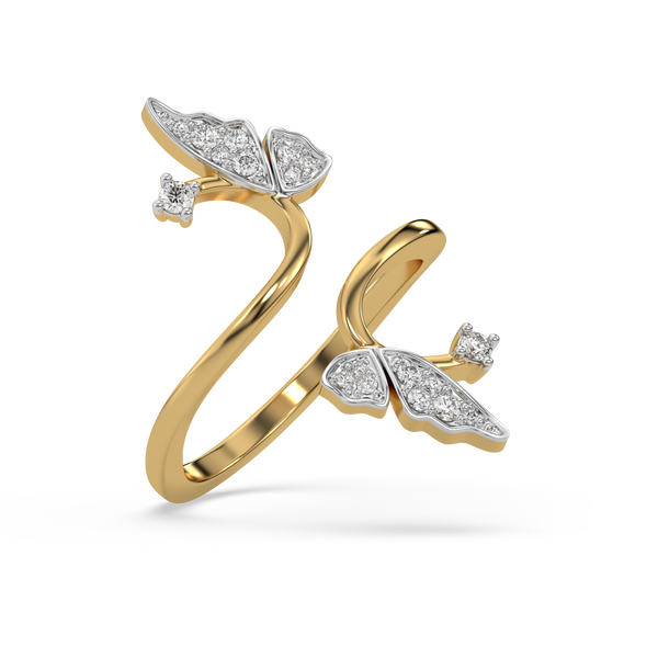 Lukson Enchanted Butterfly Lab Grown Diamond Open Top Ring for Women