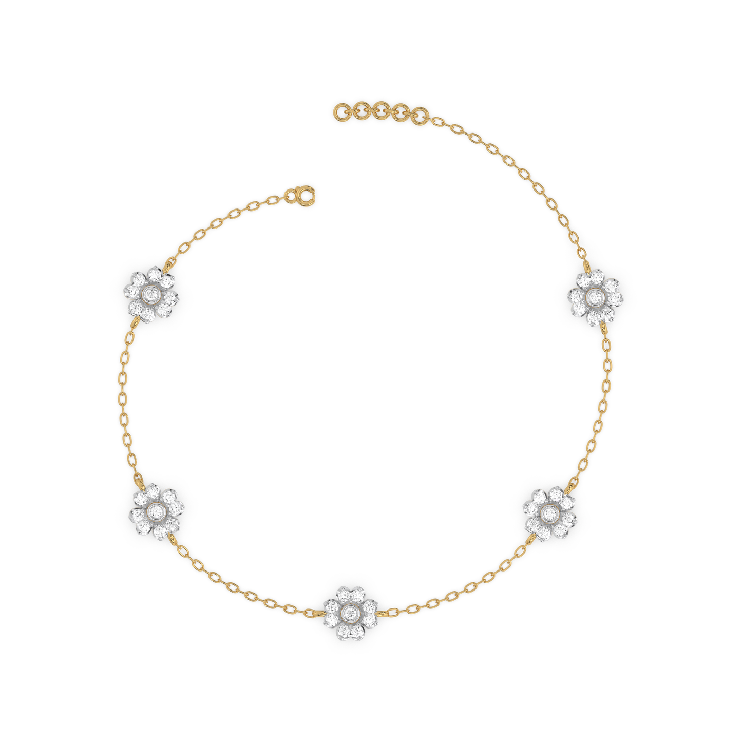Eternal Bloom Station Bracelet - 18kt Gold Vermeil Lab Grown Diamond 3