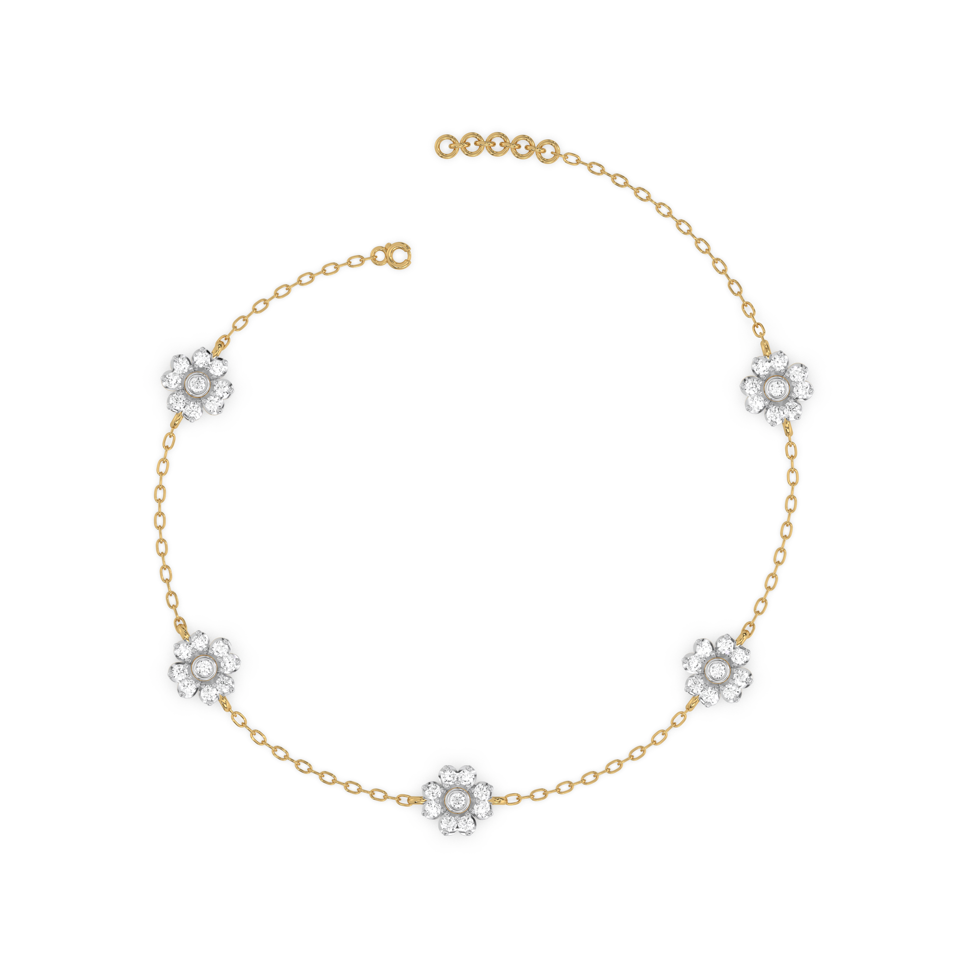 Eternal Bloom Station Bracelet - 18kt Gold Vermeil Lab Grown Diamond 3