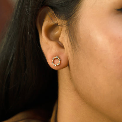 Eternal Circle  Studs - 18kt Gold Vermeil Lab Grown Diamond Earrings