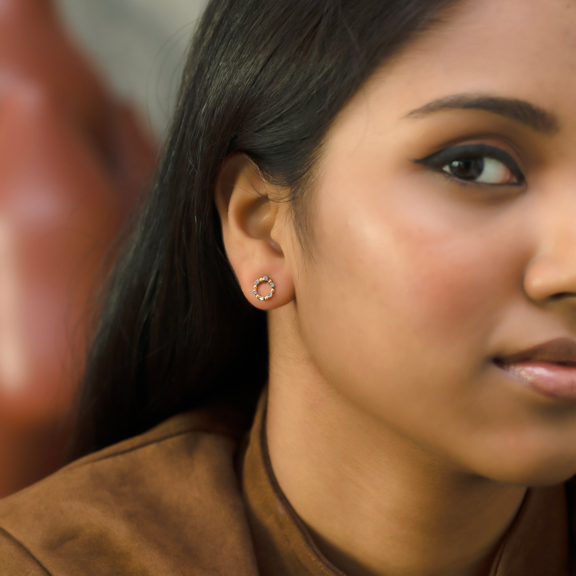 Eternal Circle  Studs - 18kt Gold Vermeil Lab Grown Diamond Earrings