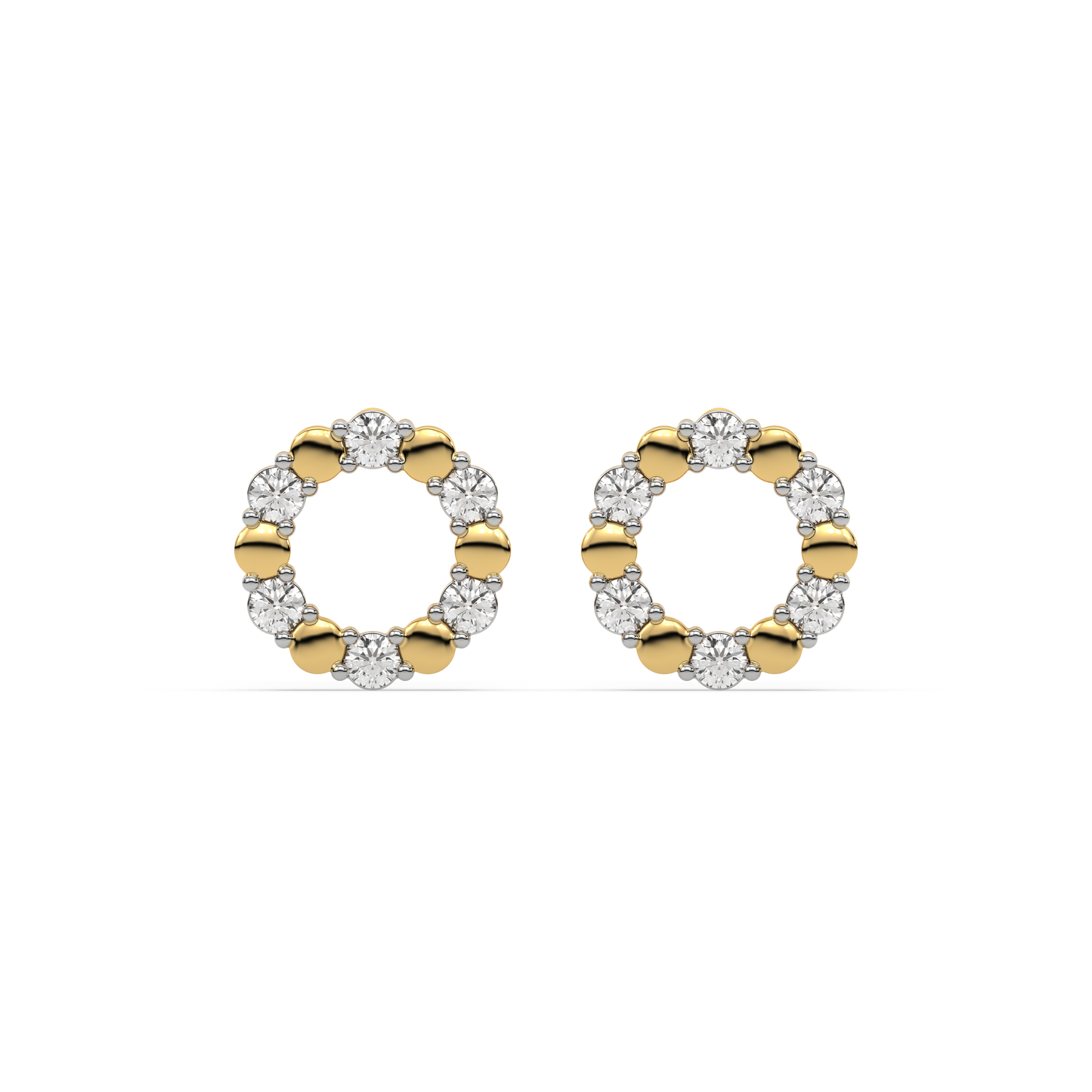 Eternal Circle  Studs - 18kt Gold Vermeil Lab Grown Diamond Earrings