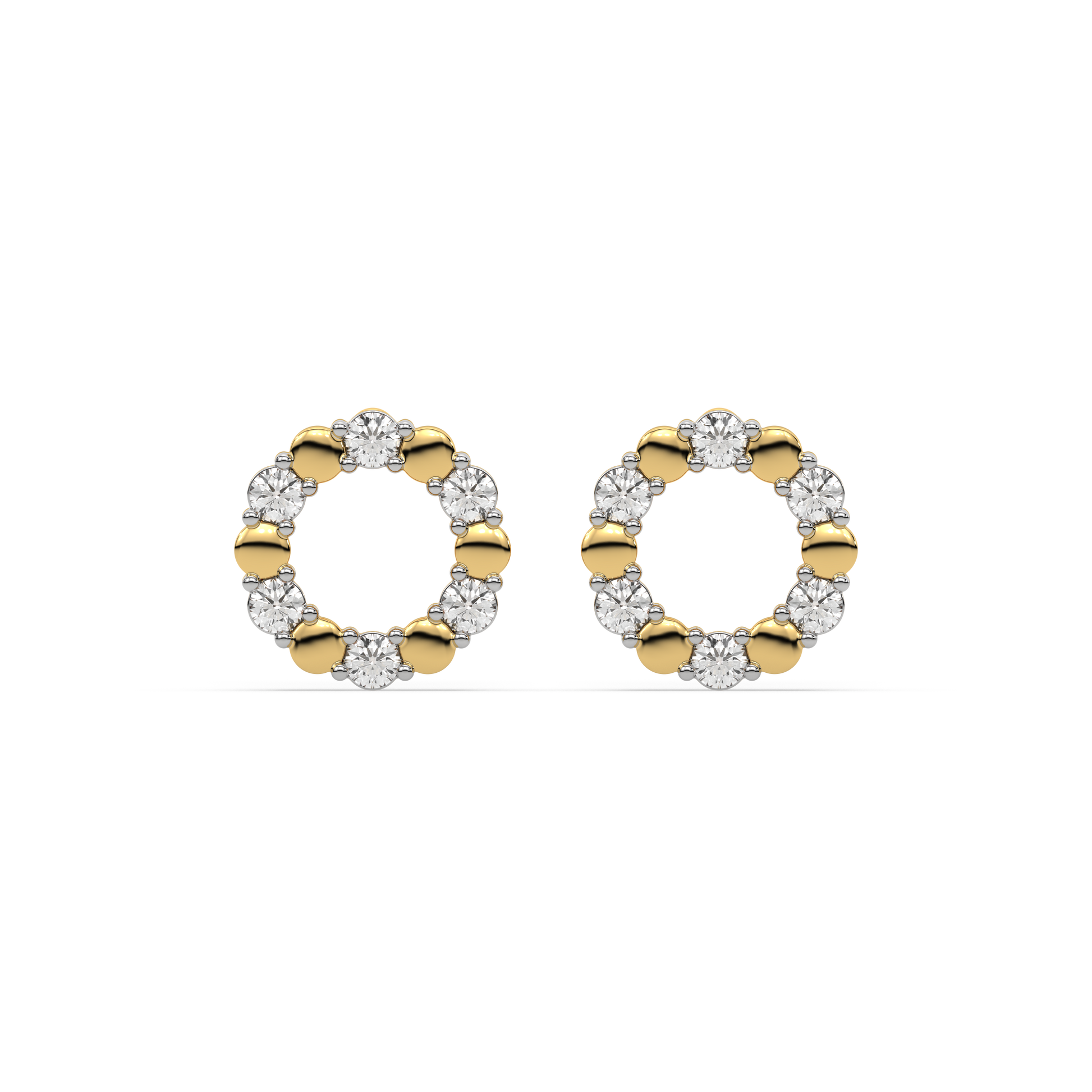 Eternal Circle  Studs - 18kt Gold Vermeil Lab Grown Diamond Earrings