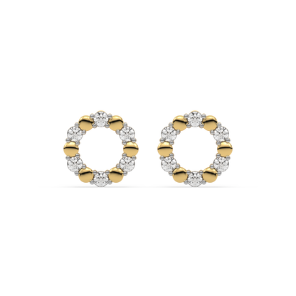 Eternal Circle  Studs - 18kt Gold Vermeil Lab Grown Diamond Earrings