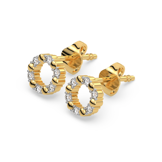 Eternal Orbit Studs - 18kt Gold Vermeil Lab Grown Diamond Earrings