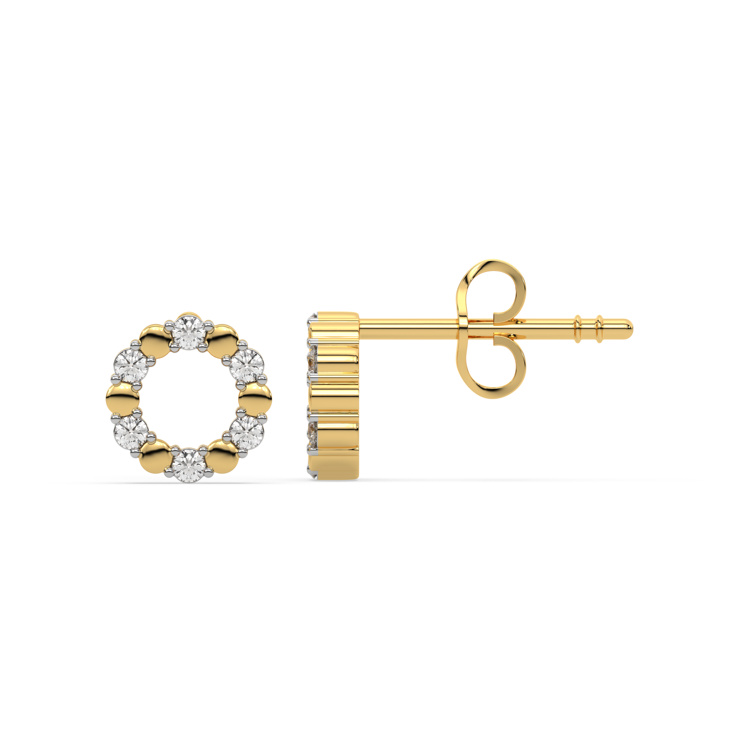 Eternal Orbit Studs - 18kt Gold Vermeil Lab Grown Diamond Earrings