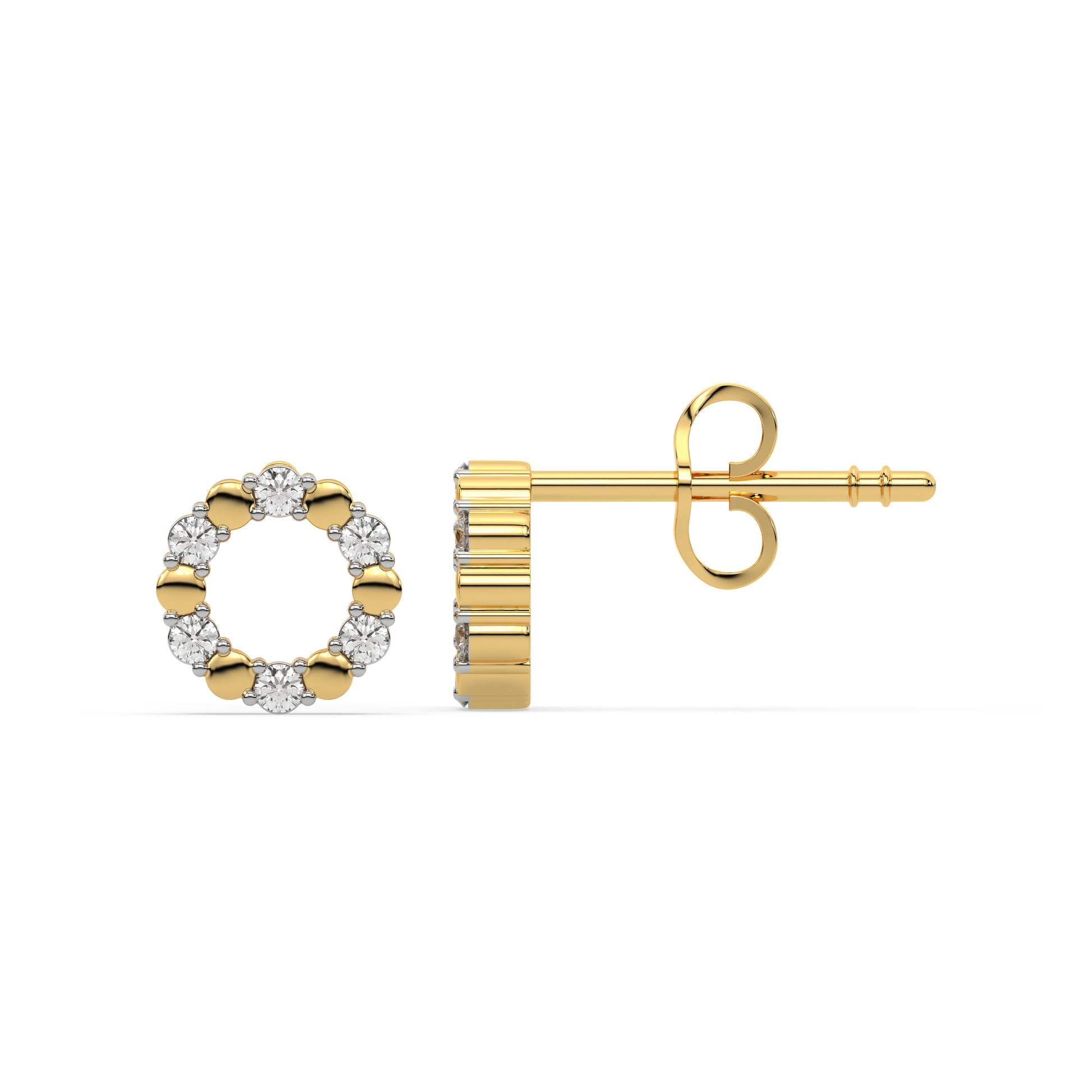 Eternal Orbit Studs - 18kt Gold Vermeil Lab Grown Diamond Earrings