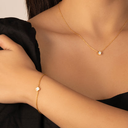 Eternal Shine Solitaire - 18kt Gold Vermeil  Lab Diamond Bracelet