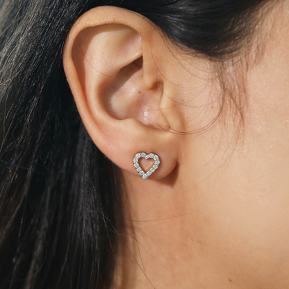 Everlasting Heart Studs - Lab Grown Diamond Earrings