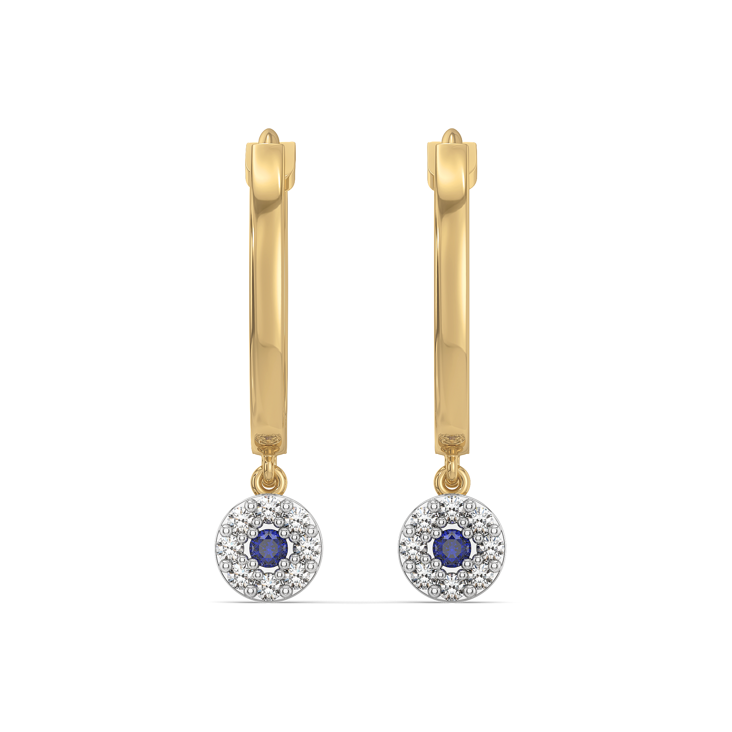 Evil Eye Huggies - 18kt Gold Vermeil Lab Grown Diamond Earrings