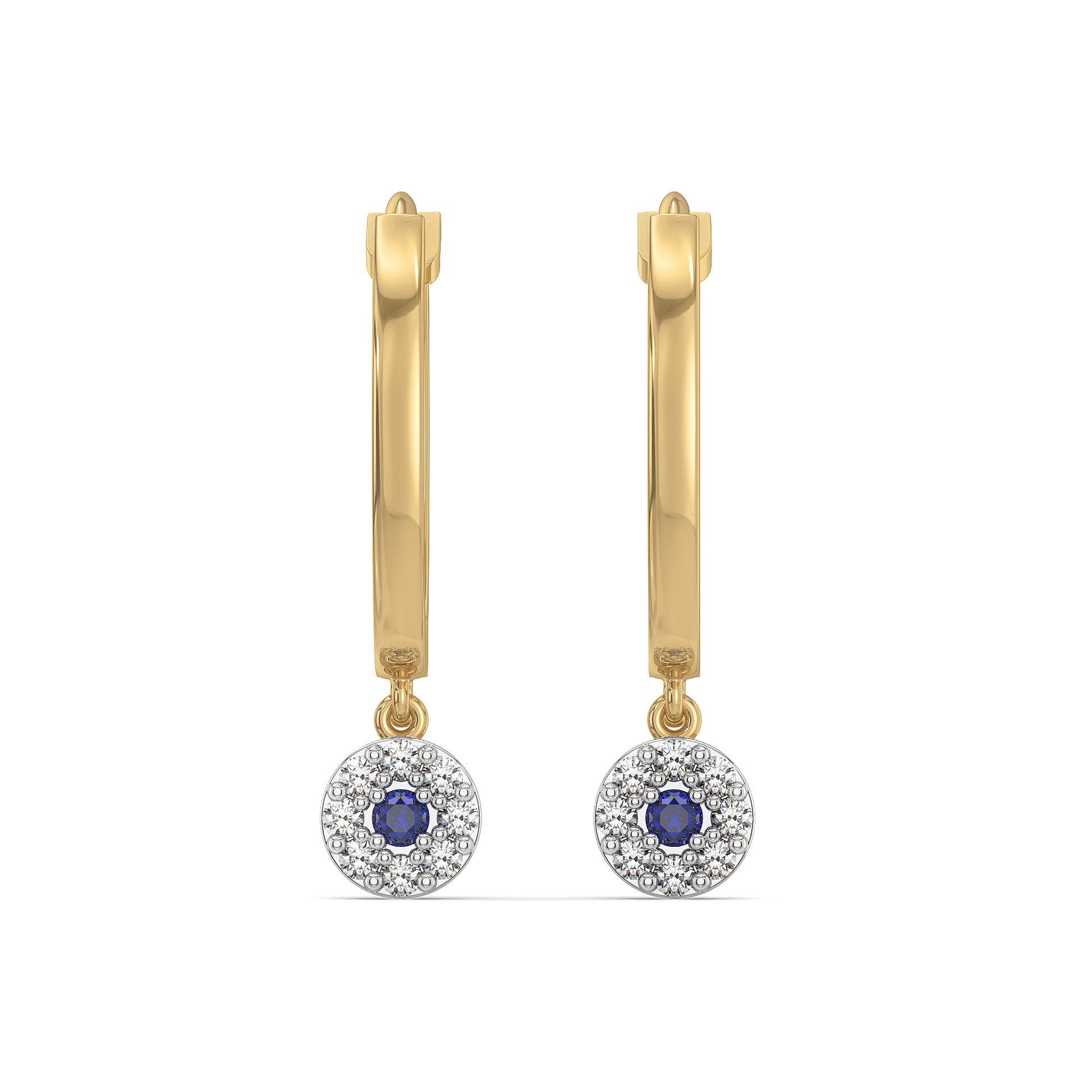 Evil Eye Huggies - 18kt Gold Vermeil Lab Grown Diamond Earrings