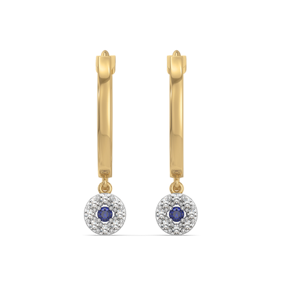 Evil Eye Huggies - 18kt Gold Vermeil Lab Grown Diamond Earrings