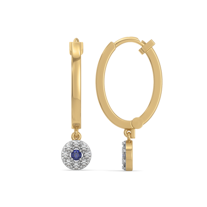 Evil Eye Huggies - 18kt Gold Vermeil Lab Grown Diamond Earrings