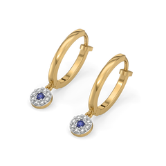 Evil Eye Huggies - Lab Diamond Earrings