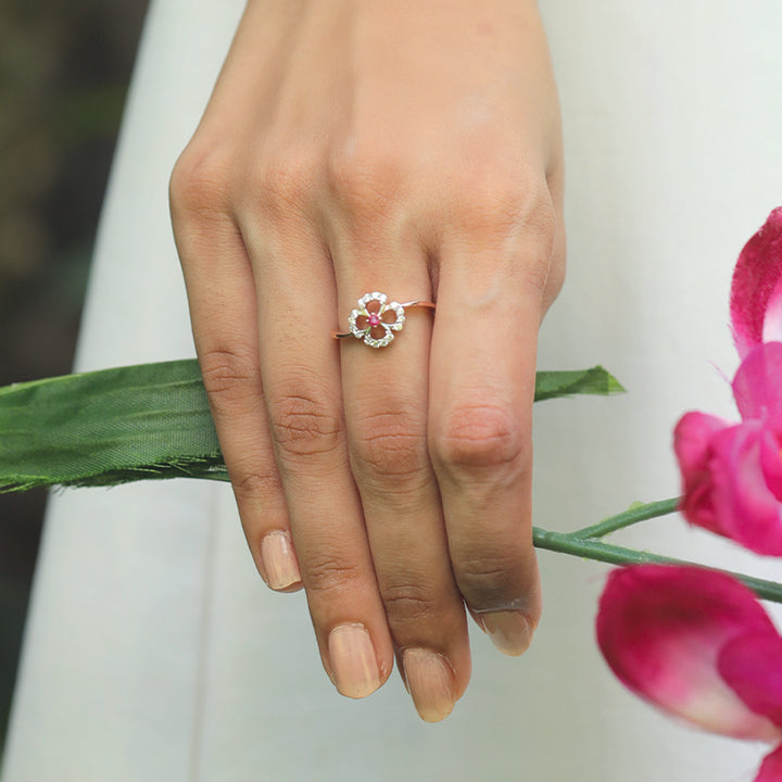 Fleur de Luxe Fashion Ring-18kt Rose Gold Vermeil Lab Grown Diamond Ring