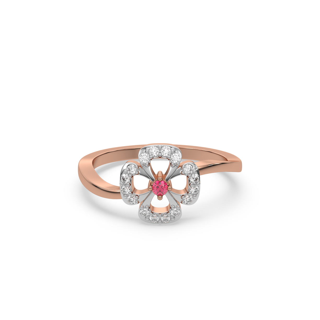 Fleur de Luxe Fashion Ring-18kt Rose Gold Vermeil Lab Grown Diamond Ring