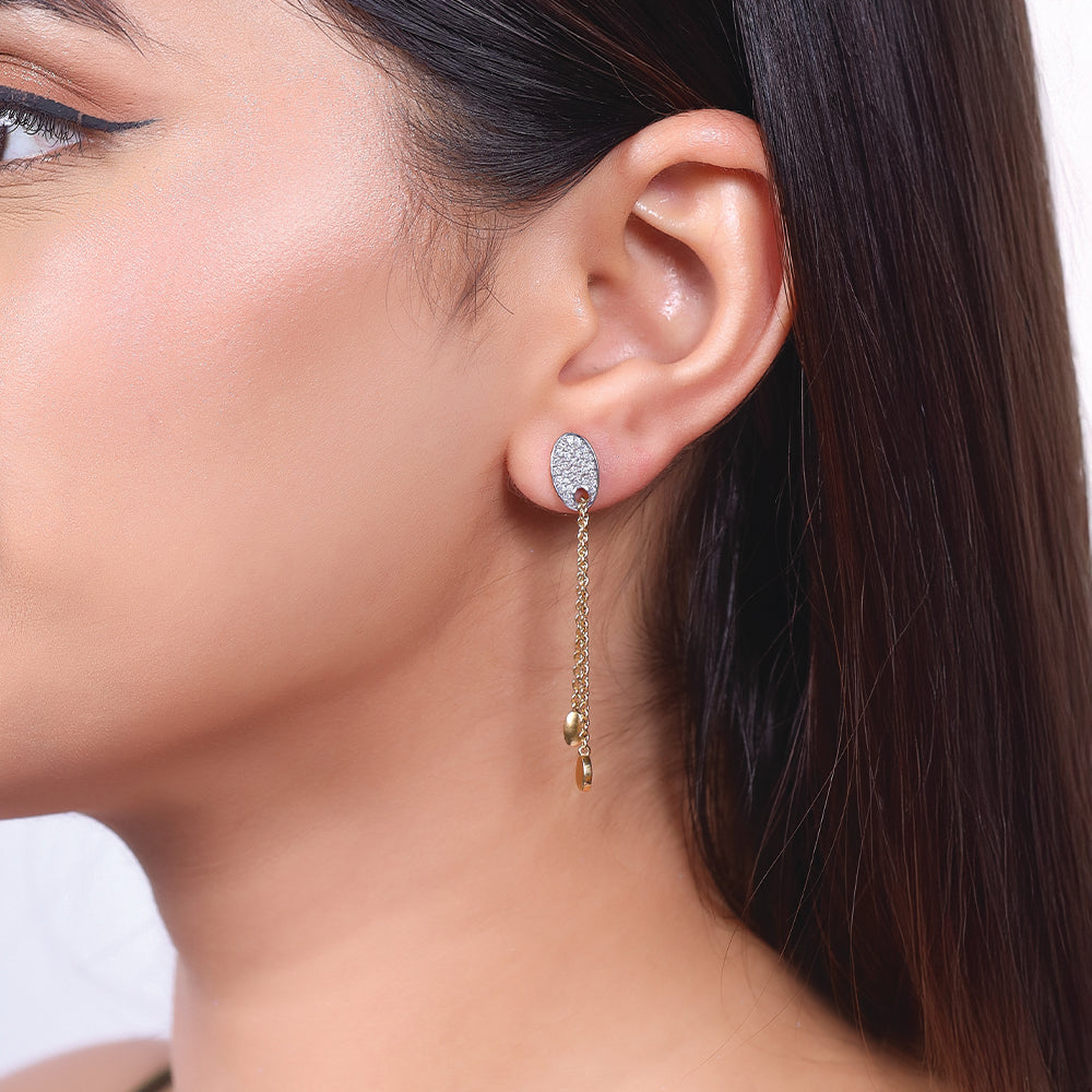 FlexiLink Drop Earrings - 18kt Gold Vermeil Lab Grownd Diamond